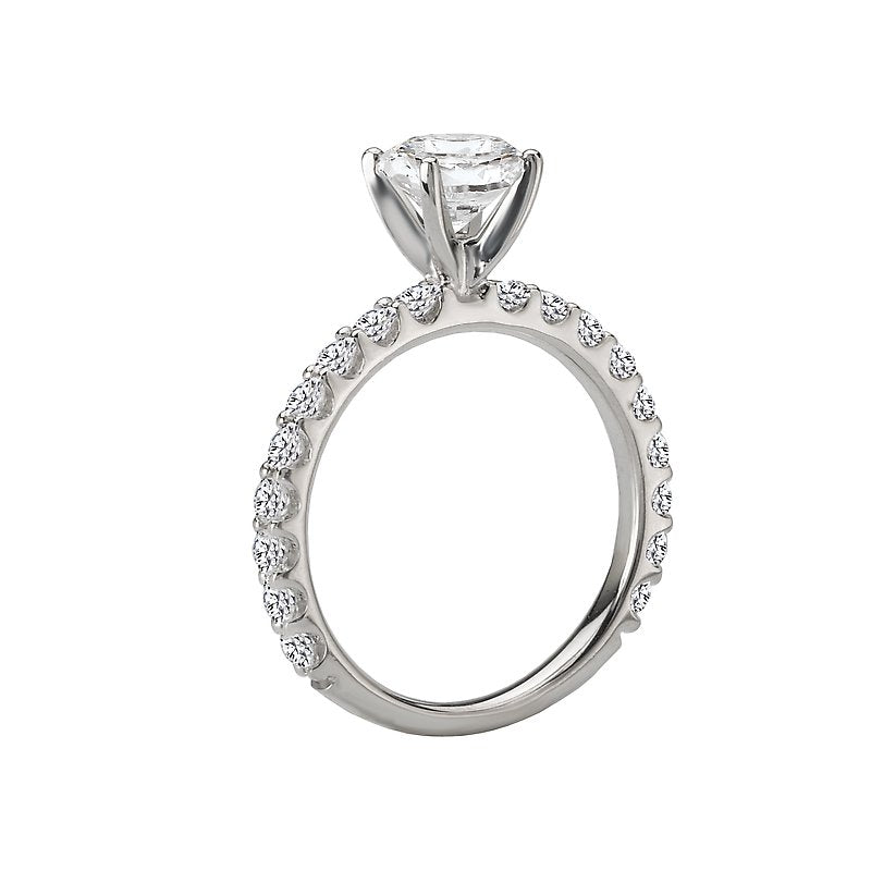 Bandora 14K White Gold Semi-Mount Lab Grown Diamond Engagement Ring