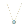 Luxora Blue Topaz Pear Necklace in 14K Yellow Gold - Adjustable Lariat Style