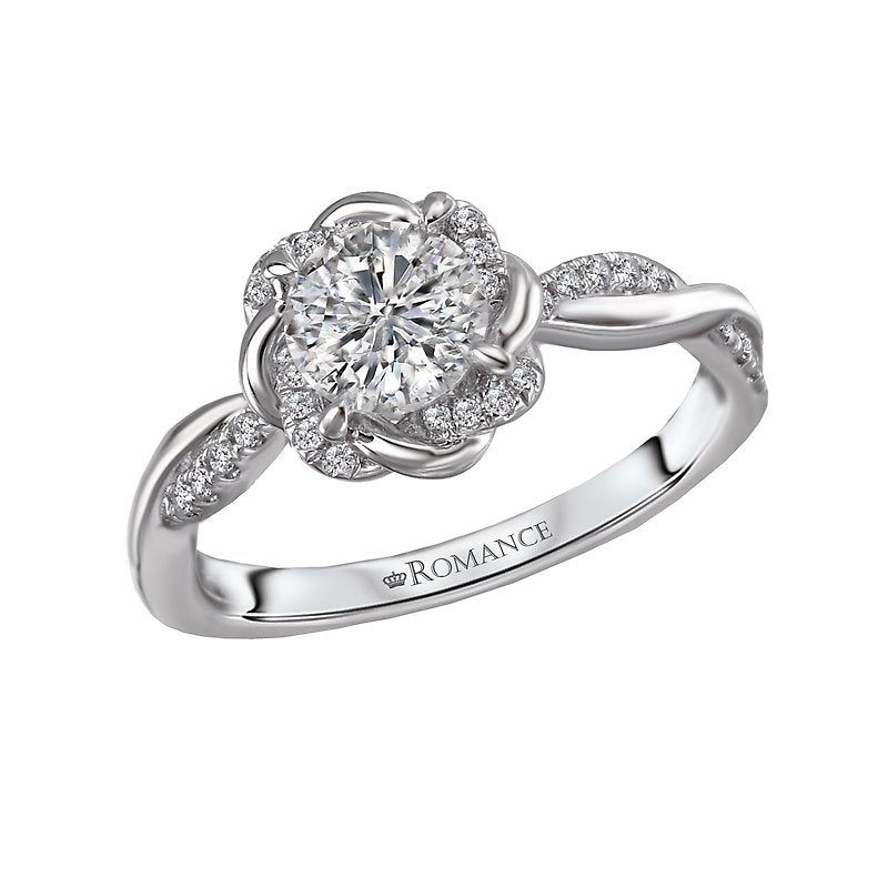 Orbelle Halo 14K White Gold Semi-Mount Diamond Ring
