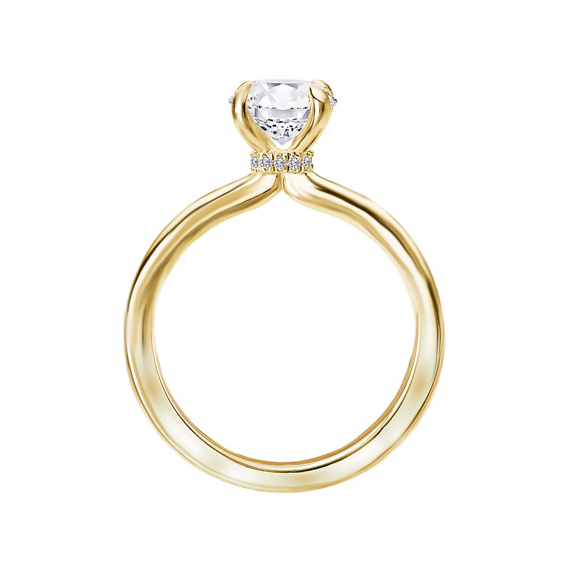 Orbelle 14K Yellow Gold Solitaire Semi-Mount Engagement Ring with 6.5mm Round Diamond Setting