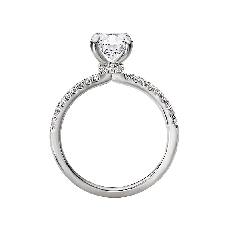 Bandora 14K White Gold Oval Diamond Semi-Mount Engagement Ring