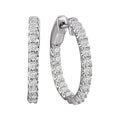 Luxora 14K White Gold Diamond Hoop Earrings - Classic Style (D 1.00 carat total weight)