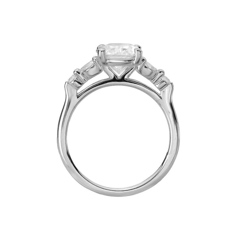 Platinum Bandora Semi-Mount Engagement Ring with Marquise and Round Diamonds