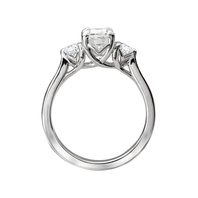Orbelle 3-Stone Oval Lab Grown Diamond Semi Mount Ring in 14K White Gold