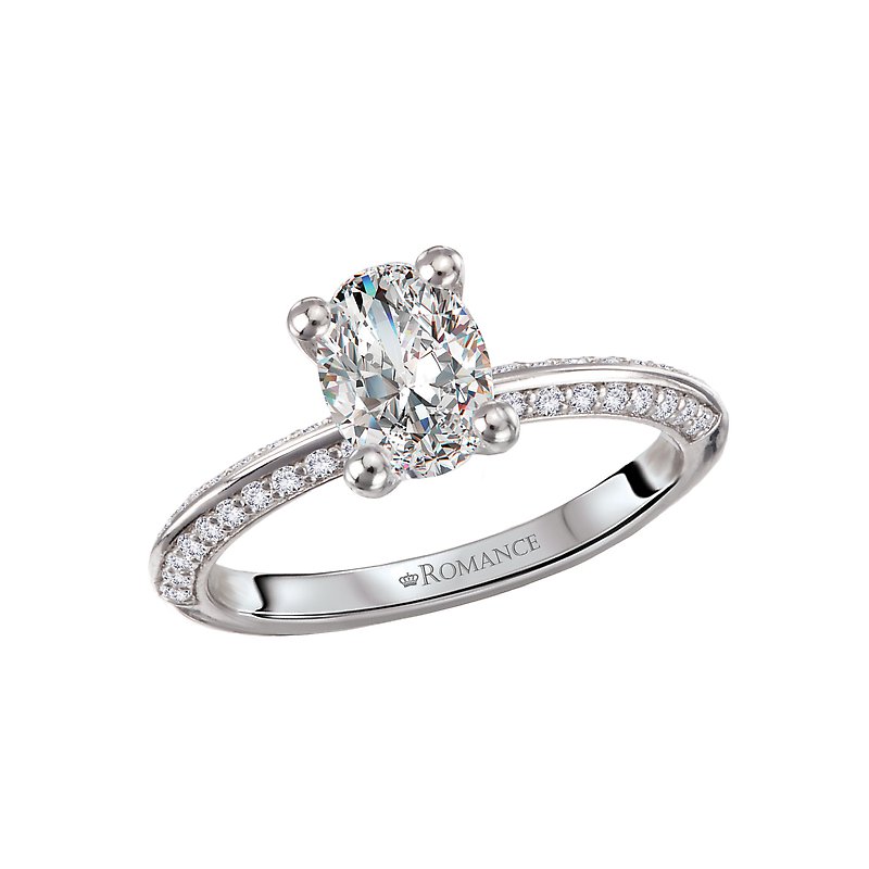 Orbelle Knife Edge White Gold Diamond Engagement Ring
