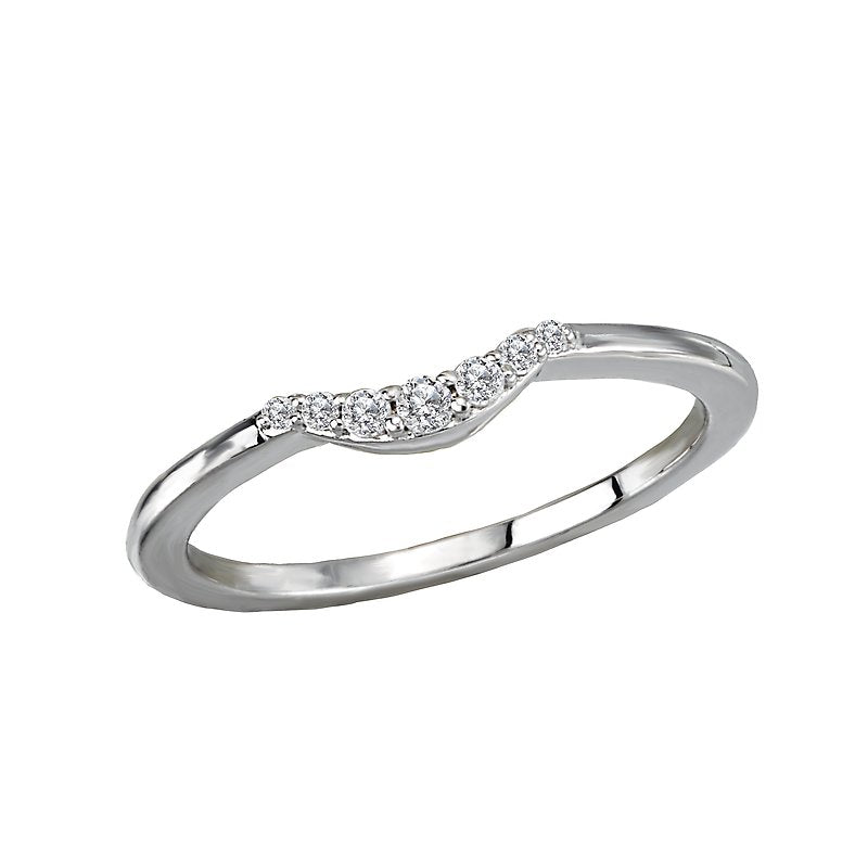 Glemera Diamond Nesting Ring - 14K White Gold Round Diamond Wedding Band