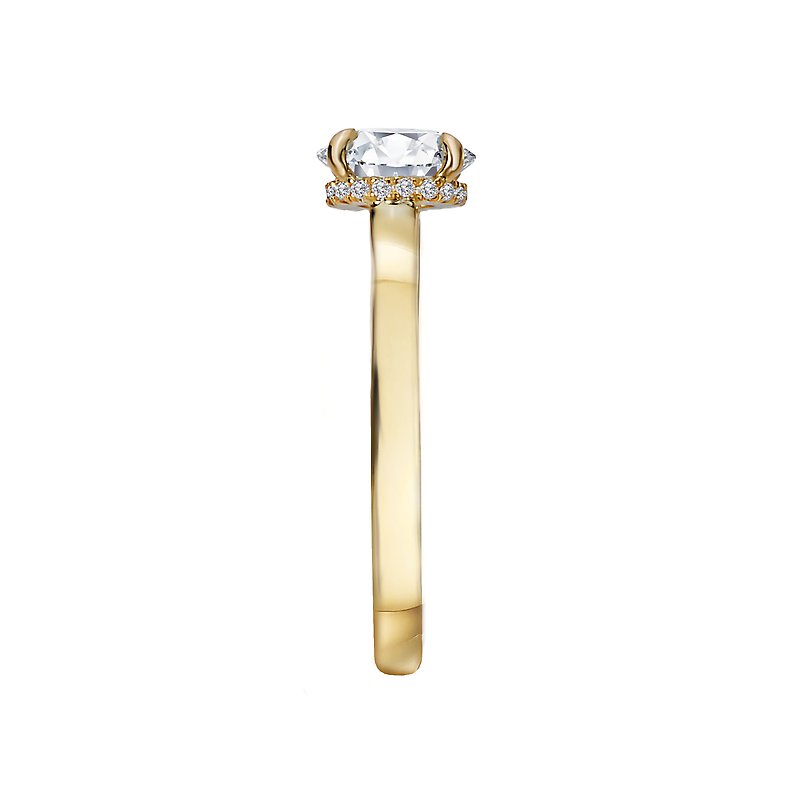 Orbelle Yellow Gold Halo Semi-Mount Engagement Ring with Lab Grown Diamond