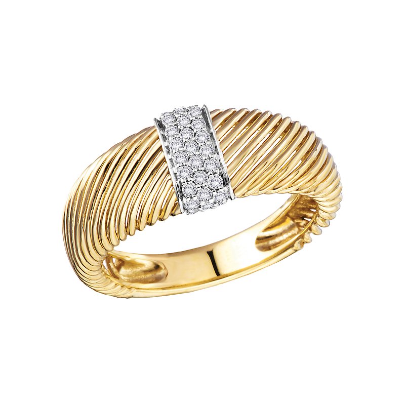 Luxora Two-Tone Diamond Ladies Fashion Ring - Classic Style