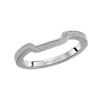 Orbelle Diamond Curved Wedding Band in 18K White Gold