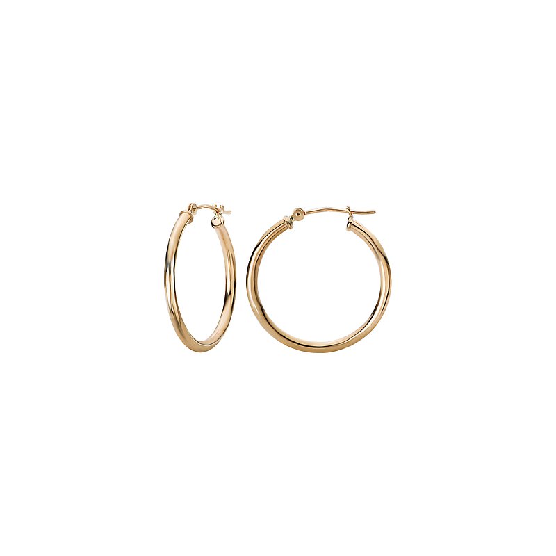 Luxora 14K Yellow Gold Fashion Hoop Earrings 25x2mm