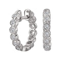 Luxora 14K White Gold Round Diamond Hoop Earrings