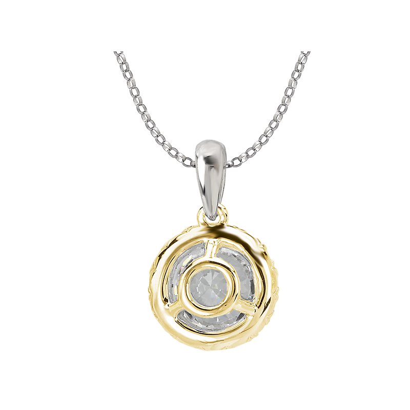 Luxora Semi-Mount Diamond Pendant in 14k White and Yellow Gold