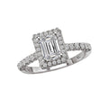 Glemera Halo Diamond Engagement Ring Semi-Mount in 14K White Gold