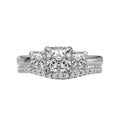 Orbelle 3 Stone Semi-Mount Lab Grown Diamond Ring | Cushion Shape | 14K White Gold