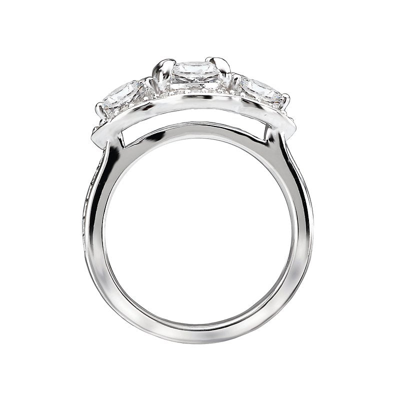 Orbelle 3-Stone Diamond Semi-Mount Engagement Ring in 14K White Gold