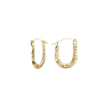 Chic Luxora 14K Yellow Gold Bamboo Hoop Earrings