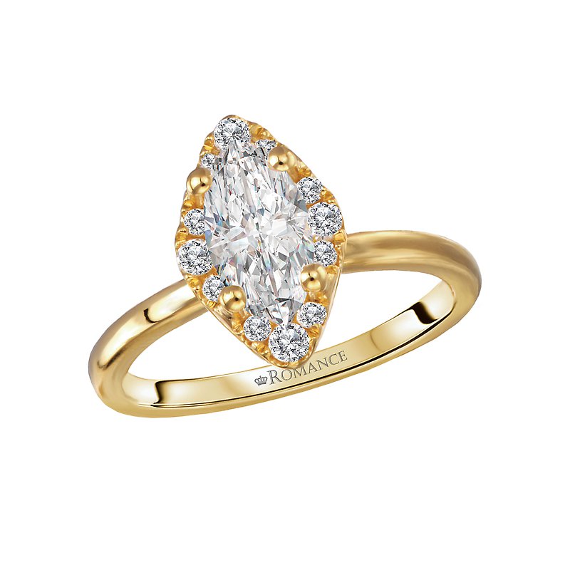 Orbelle Diamond Halo Semi-Mount Engagement Ring in 14K Yellow Gold