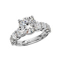 Orbelle Diamond Band Semi-Mount Engagement Ring | Bandora 14K White Gold Round Stone