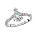 Orbelle White Gold Pear Shaped Diamond Semi-Mount Engagement Ring