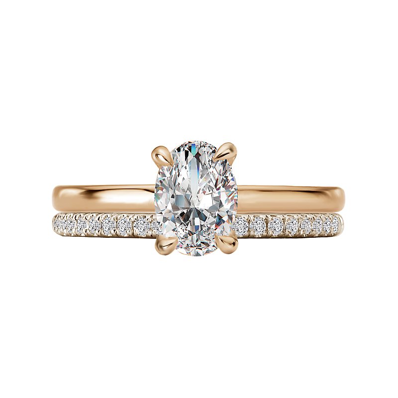 Orbelle Oval Lab Grown Diamond Semi-Mount Engagement Ring in 14K Yellow Gold