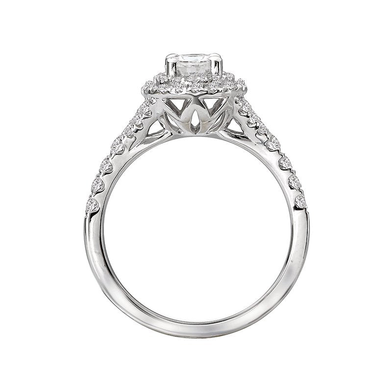 Orbelle Petite Halo Semi Mount Engagement Ring in 14K White Gold with Round Brilliant Cut Diamonds