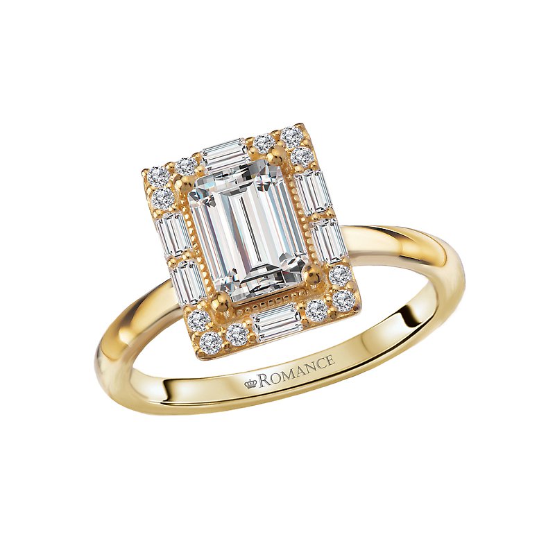 Orbelle Diamond Semi-Mount Halo Engagement Ring in 14K Yellow Gold