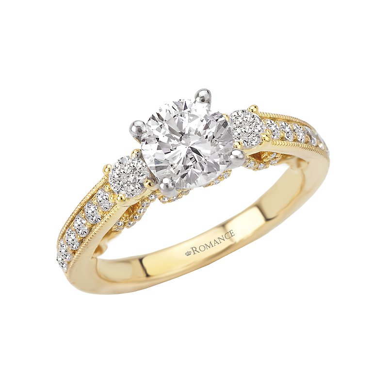 Orbelle 3-Stone Diamond Ring in 18K Yellow Gold - Engagement Semi-Mount
