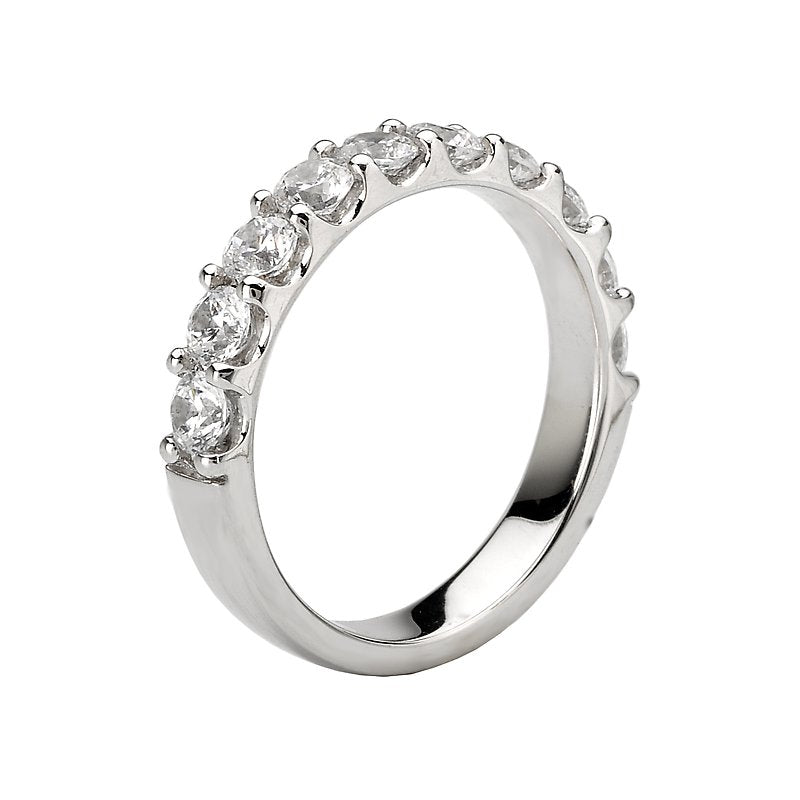 Aurenza Classics 14K White Gold Diamond Wedding Band - Round Cut 3/4 Carat Total Weight Size 6