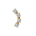 Luxora 14K Yellow Gold Cartilage Earring with Round Cubic Zirconia Stone