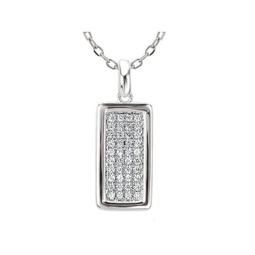 Luxora 14K White Gold Diamond Rectangular Pendant