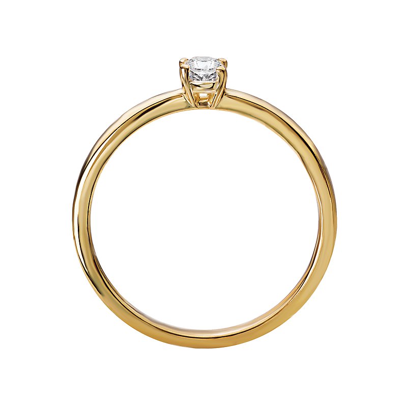 Luxora 14K Yellow Gold Oval Diamond Solitaire Ladies Fashion Ring