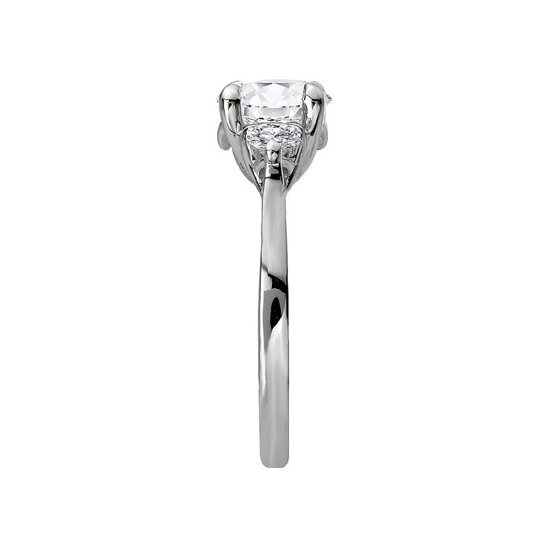 Orbelle 3-Stone Oval Lab Grown Diamond Semi Mount Ring in 14K White Gold