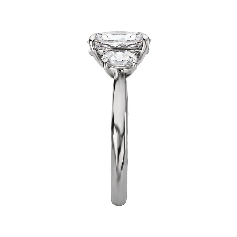 Orbelle Custom 3-Stone Oval Lab Grown Diamond Semi-Mount Ring