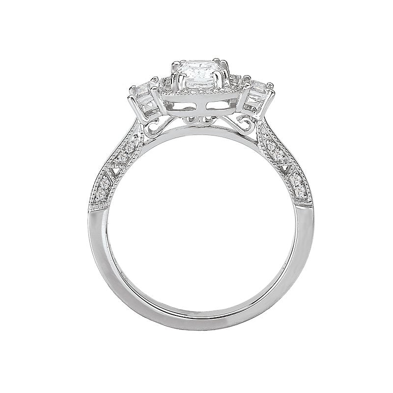 Orbelle 14K White Gold Diamond Halo Engagement Ring Semi-Mount