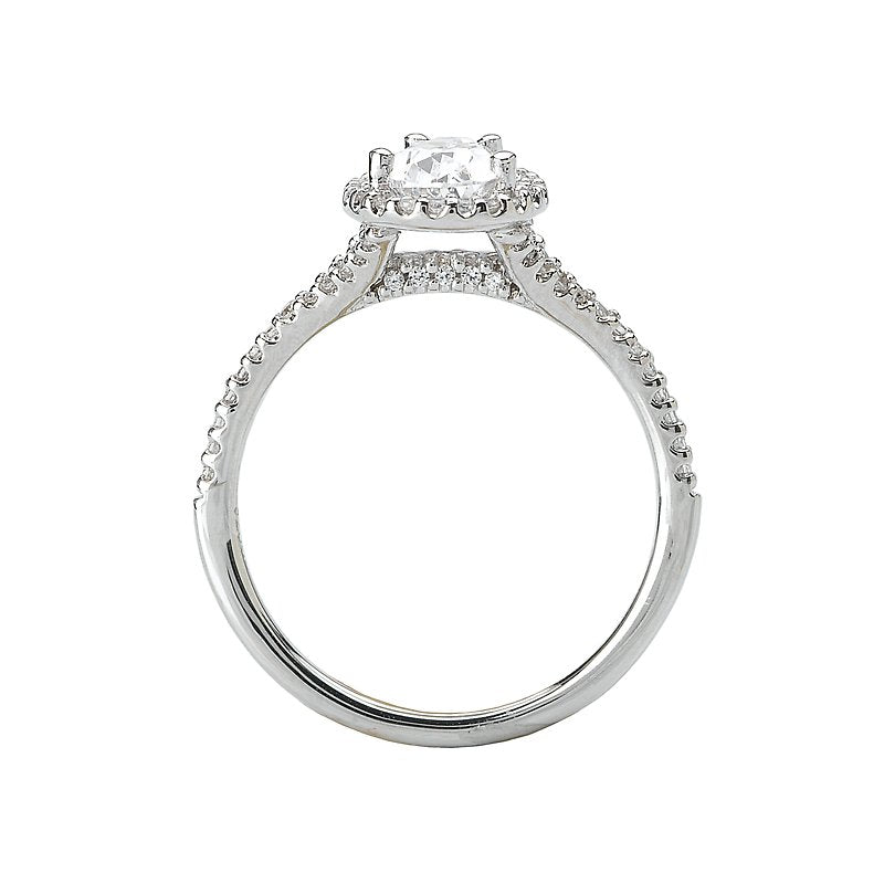 Orbelle Halo Semi-Mount 14K White Gold Pear Shaped Lab Grown Diamond Ring