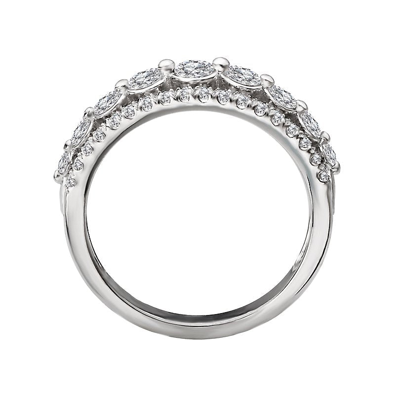 Luxora Classic 14K White Gold Diamond Ring - Ladies Fashion Jewelry