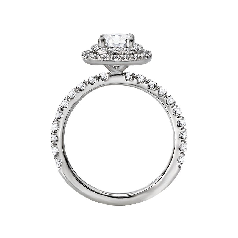 Orbelle Diamond Halo Semi Mount Engagement Ring | 14K White Gold