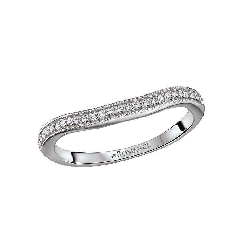 Orbelle 14K White Gold Milgrain Diamond Nesting Wedding Band