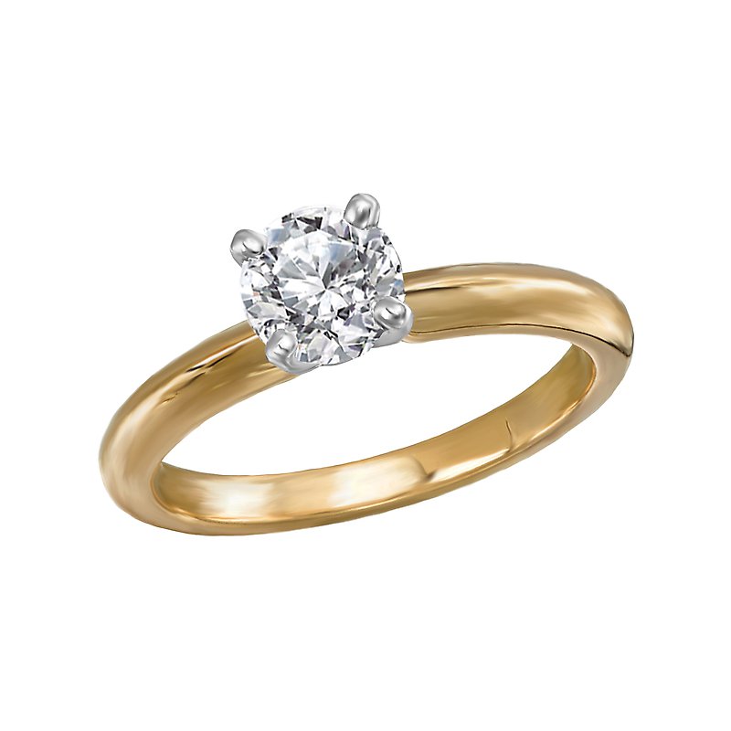 Glemera Solitaire Diamond Engagement Ring - 14K Yellow Gold