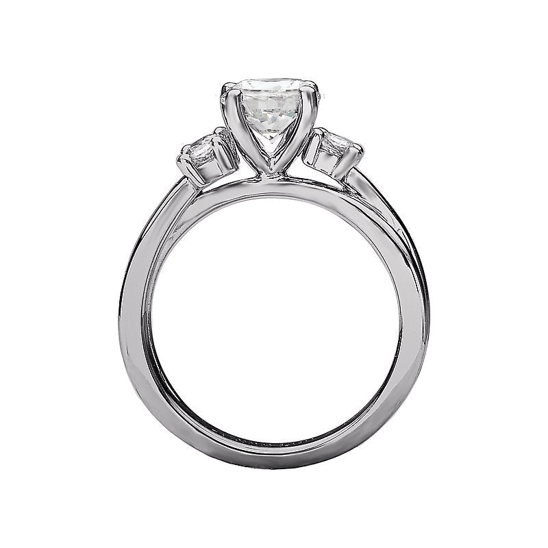Orbelle 3-Stone Diamond Ring Semi-Mount 14K White Gold