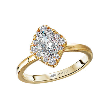 Orbelle 14K Yellow Gold Halo Semi-Mount Diamond Engagement Ring