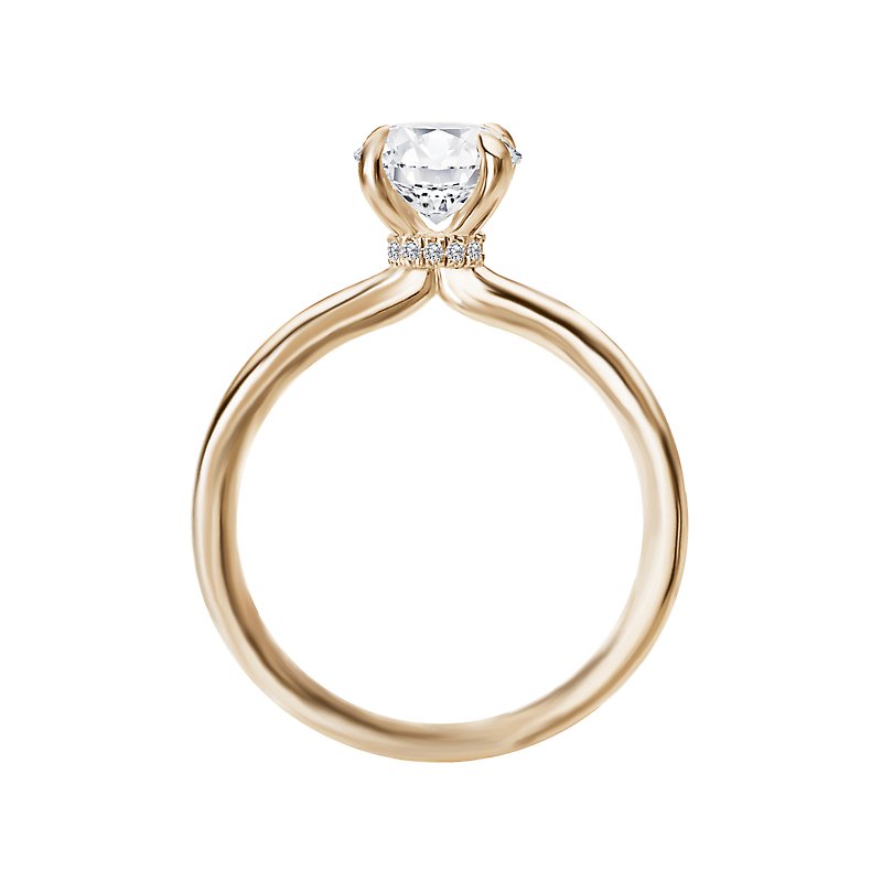 Orbelle Yellow Gold Solitaire Semi-Mount Engagement Ring with Lab Grown Diamond