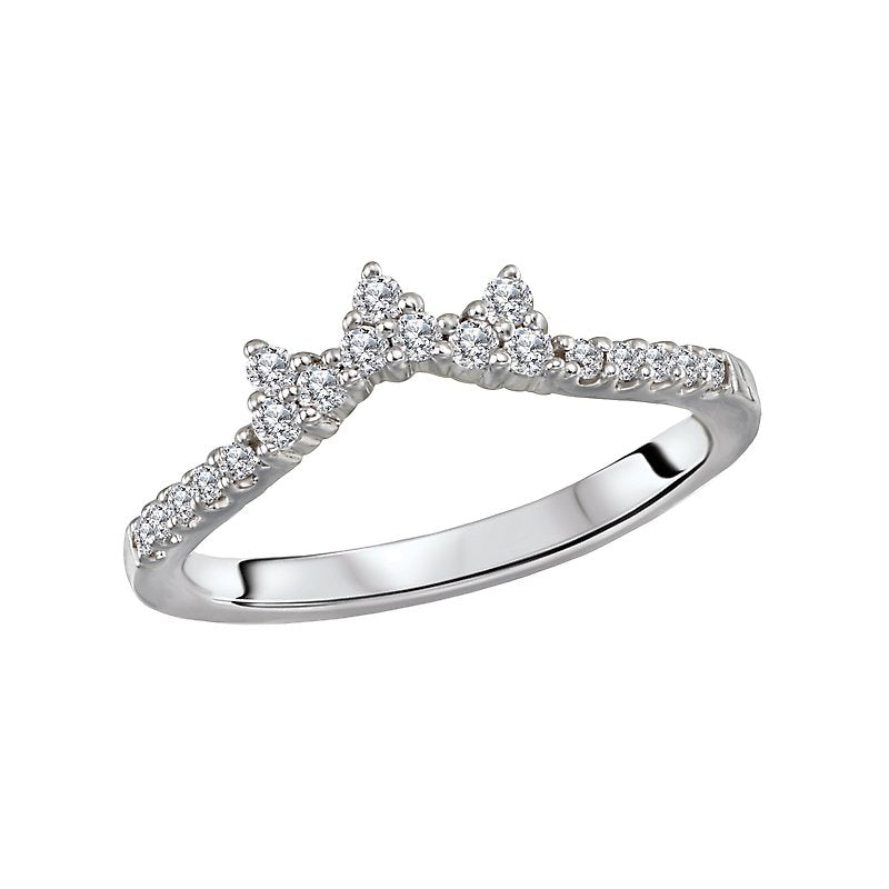 Glemera Diamond Nesting Wedding Band - 14K White Gold Round Diamond Ring