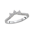 Glemera Diamond Nesting Wedding Band - 14K White Gold Round Diamond Ring
