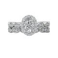 Orbelle Halo Semi Mount Ring in 14K White Gold with Oval Lab Grown Diamond