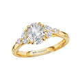 Bandora 14K Yellow Gold Semi-Mount Engagement Ring with Marquise and Round Diamonds