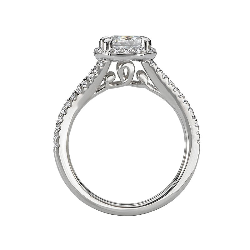 Glemera Halo Diamond Ring Semi-Mount in 14K White Gold