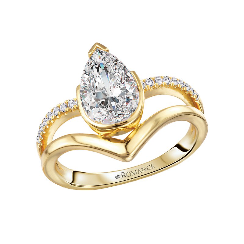 Orbelle 14K Yellow Gold Split Shank Diamond Engagement Ring Semi-Mount