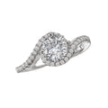Halo Semi-Mount Diamond Orbelle Engagement Ring in 14K White Gold