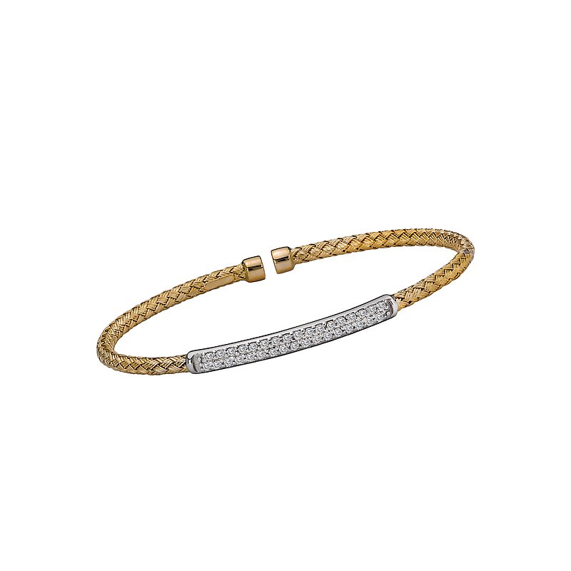 Luxora 14K Yellow Gold Diamond Paved Bangle Bracelet